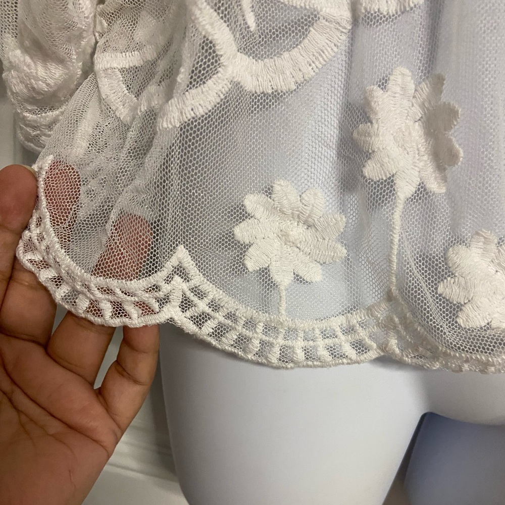 T18- AMBER SKIRS Chic Sheer Lace Cardigan - Picture 5 of 8